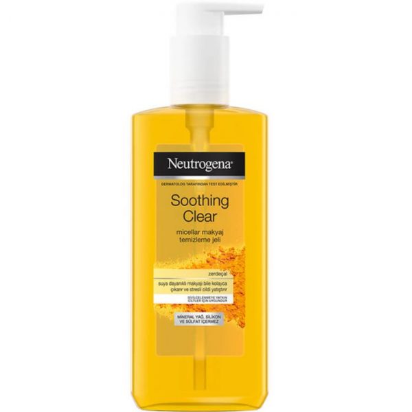 ژل میسلار شفاف کننده زردچوبه نوتروژینا Neutrogena soothing clear micellar makyaj temizleme jeli