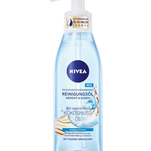روغن پاک کننده مغذی نیوا Nivea Soothing Cleansing Oil 150 ml Gentle Facial Cleansing for Sensitive Skin, Mild Cleansing Oil with Grape Seed Oil for Face and Eyes For normal skin