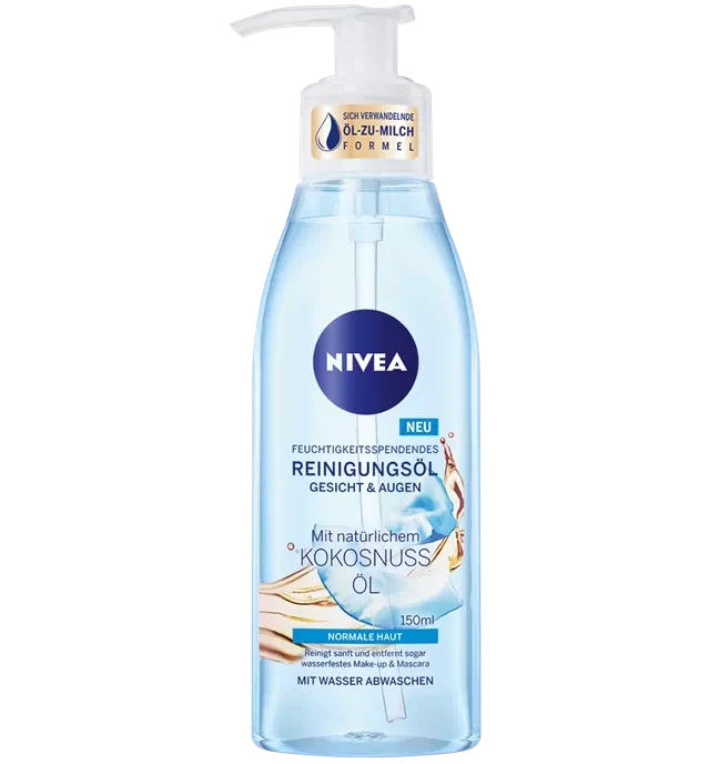 روغن پاک کننده مغذی نیوا Nivea Soothing Cleansing Oil 150 ml Gentle Facial Cleansing for Sensitive Skin, Mild Cleansing Oil with Grape Seed Oil for Face and Eyes For normal skin