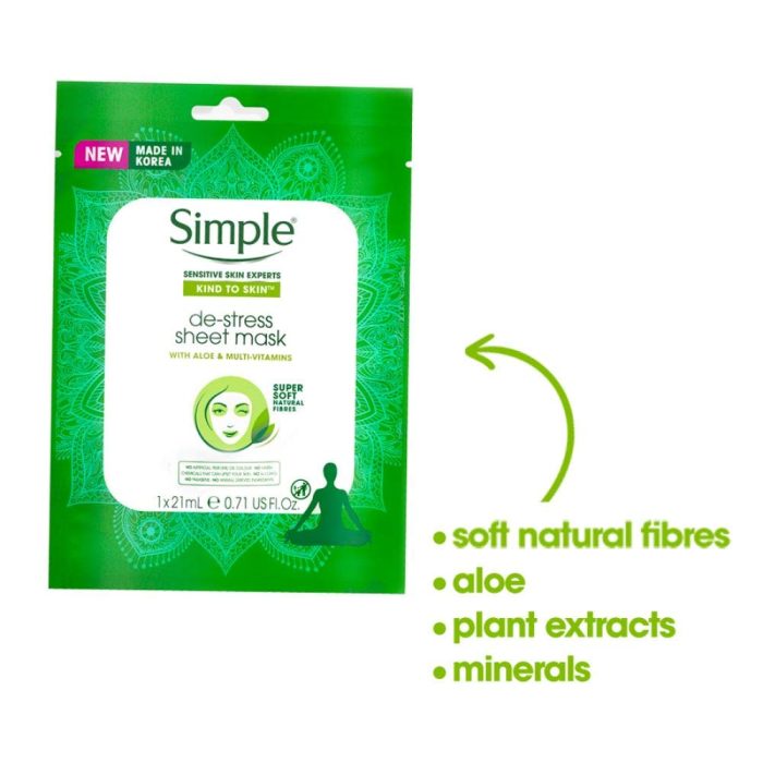 ماسک ورقه ای ضد استرس سیمپلKind to Skin De-Stress Sheet Mask 