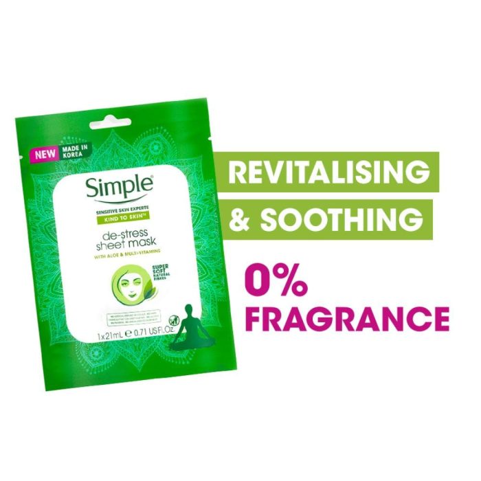 ماسک ورقه ای ضد استرس سیمپلKind to Skin De-Stress Sheet Mask 