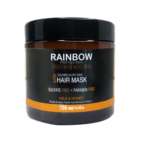 ماسک مو فاقد سولفات رینبو حاوی شیر و عسل حجم ۵۰۰ میل – RAINBOW