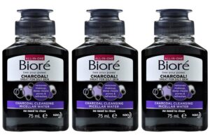 پاک کننده و میسلار واتر زغال چوب مناسب پوست های چرب بیوره 75ml Biore All-in-One 75ml Charcoal Cleansing Micellar Water Skin Care Oily Skin