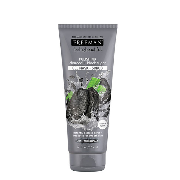 ماسک روشن کننده صورت زغال چوب و شکر سیاه فریمن بیوتی FREEMAN FACIAL POLISHING MASK CHARCOAL & BLACK SUGAR 175 ML