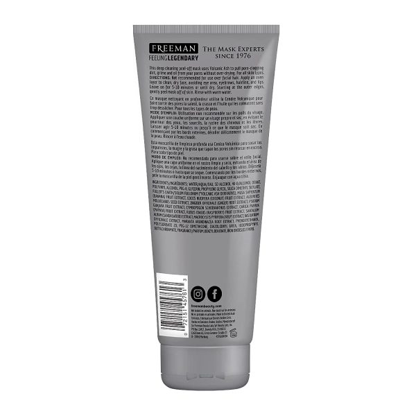 پیلاف ماسک پاک کننده عمیق منافذ خاکستر آتشفشانی فریمن بیوتی Freeman Beauty Feeling Legendary Pore Clearing PeelOff Mask With Volcanic Ash Black 