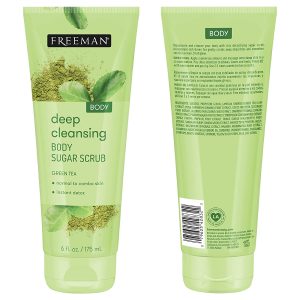 ماسک اسکراب پاک کننده عمیق بدن حاوی شکر و چای سبز فریمن بیوتی Freeman Beauty Deep Cleansing Body Sugar Scrub Green Tea175 ml
