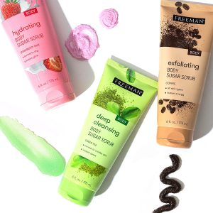 ماسک اسکراب پاک کننده عمیق بدن حاوی شکر و چای سبز فریمن بیوتی Freeman Beauty Deep Cleansing Body Sugar Scrub Green Tea175 ml