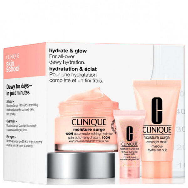 پک مراقبتی آبرسان کلینیک امریکا clinique Hydrate Glow Set Clinique HYDRATE & GLOW Moisture Surge 100H Set