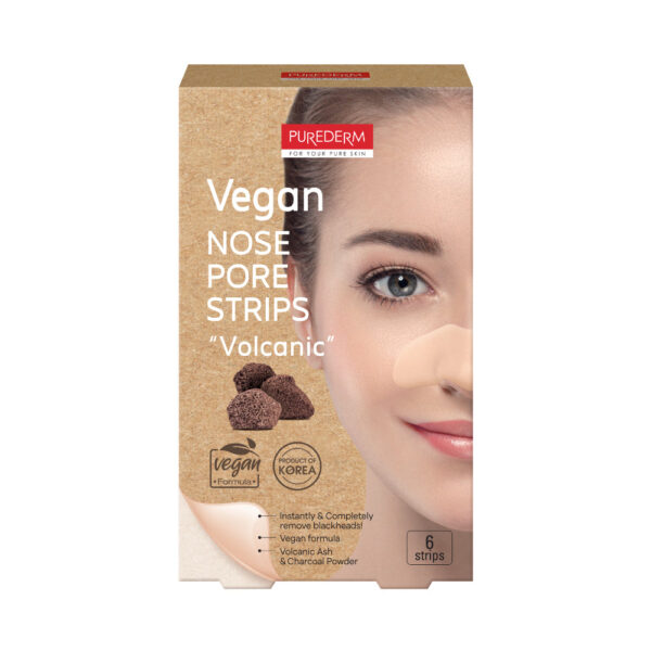 چسب بینی خاکستر آتشفشانی پیوردرم Purederm Vegan Volcanic Nose Pore Strips