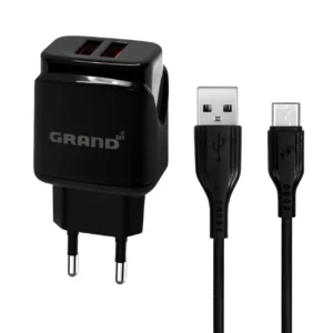 شارژر دیواری گرنداسکای مدل X2 به همراه کابل میکرو USB