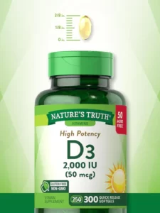 VITAMIN D3 NATURE'S TRUTH کپسول ویتامین د 3 نیچرز تروث 300 عددی