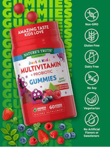 پاستیل مولتی ویتامین کودکان نیچرز تروث (KIDS MULTIVITAMIN WITH PROBIOTICS NATURE'S TRUTH)