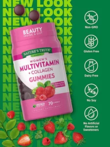 پاستیل مولتی ویتامین و کلاژن نیچرز تروث مناسب بانوان (WOMEN'S MULTIVITAMIN WITH COLLAGEN NATURE'S TRUTH)