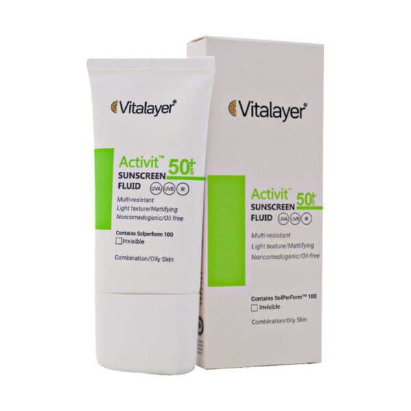 فلوئید ضد آفتاب پوست چرب بدون رنگ اکتی ویت SPF50
