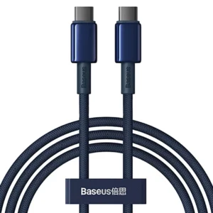 کابل تبدیل تایپ سی به تایپ سی بیسوس مدل  Tungsten Gold با توان 100 وات و طول 2 متر